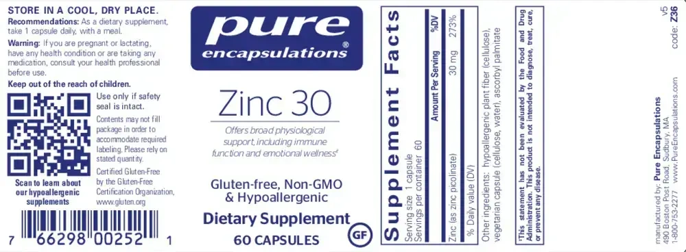 Product image for Zinc 30.