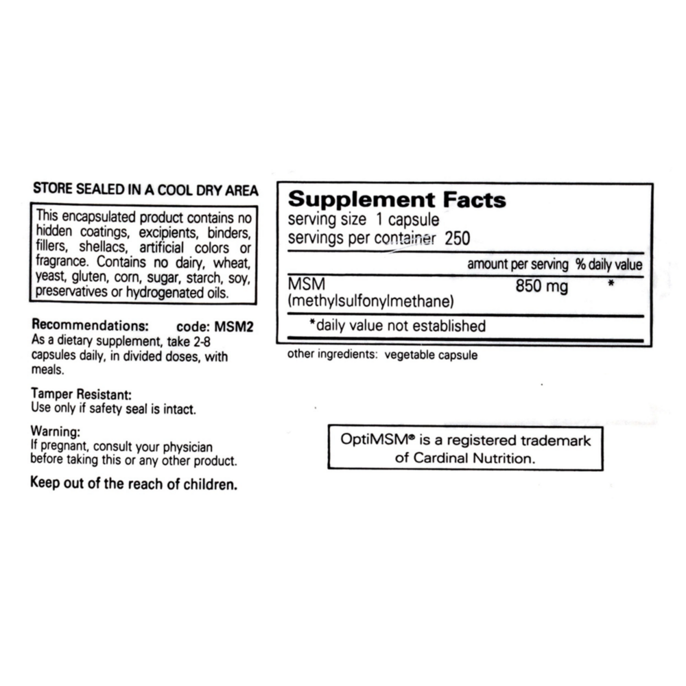 Product image for MSM Capsules.