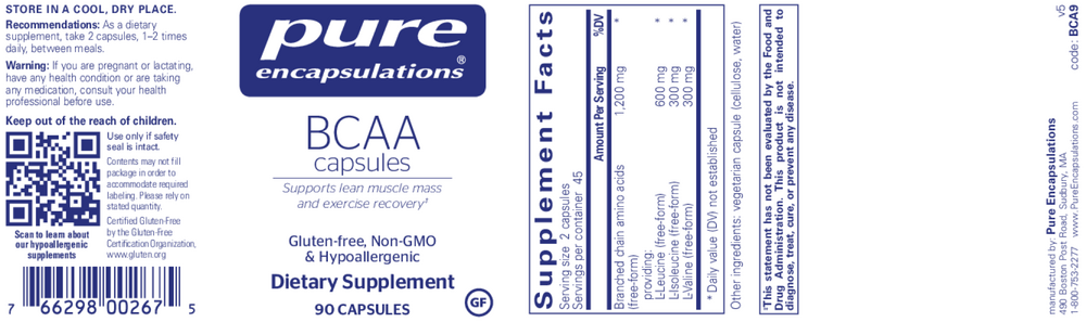 Product image for BCAA Capsules.