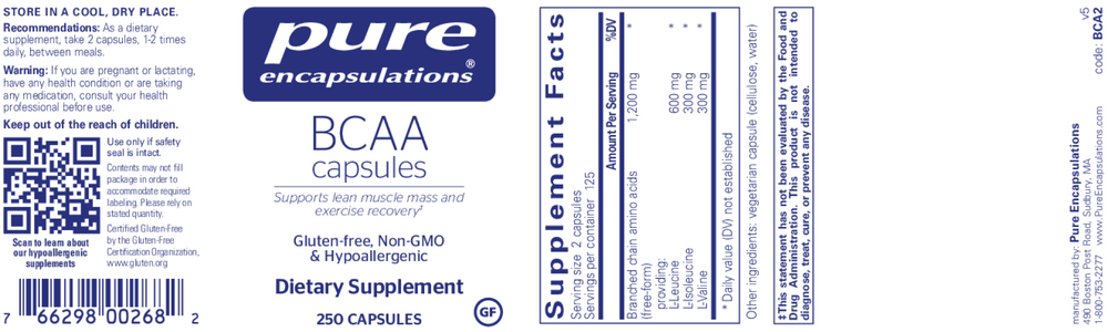 Product image for BCAA Capsules.