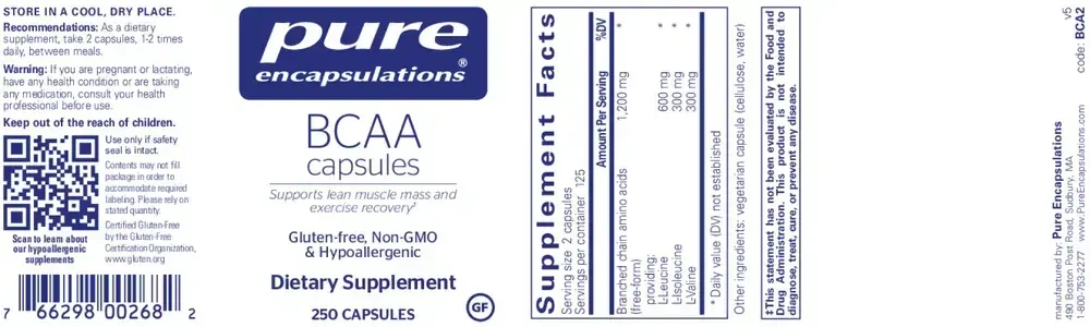 Product image for BCAA Capsules.
