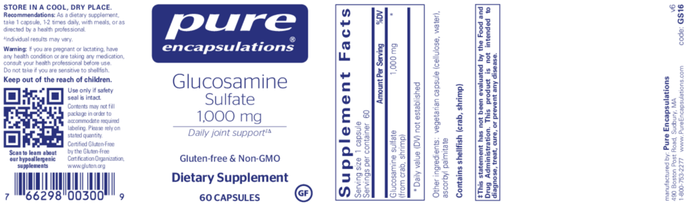 Product image for Glucosamine Sulfate 1,000mg.