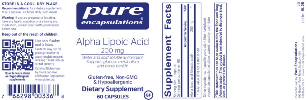Product image for Alpha Lipoic Acid 200mg.