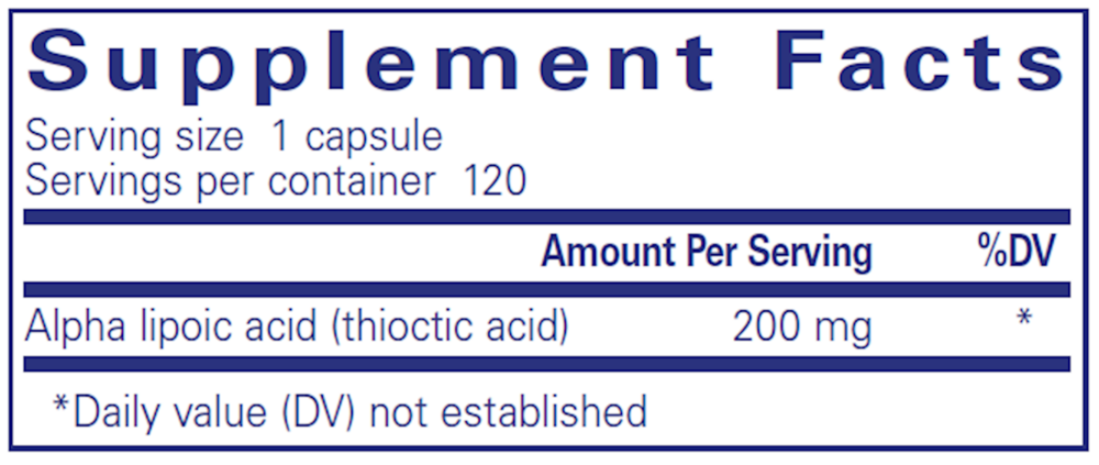 Product image for Alpha Lipoic Acid 200mg.