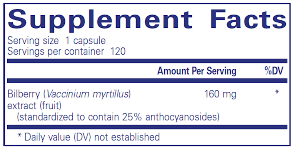 Product image for Bilberry 160mg.