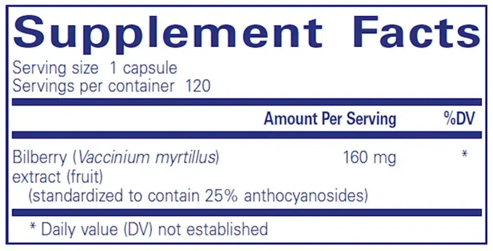 Product image for Bilberry 160mg.