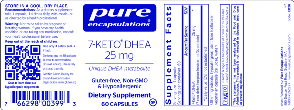 Product image for 7-Keto DHEA 25mg.