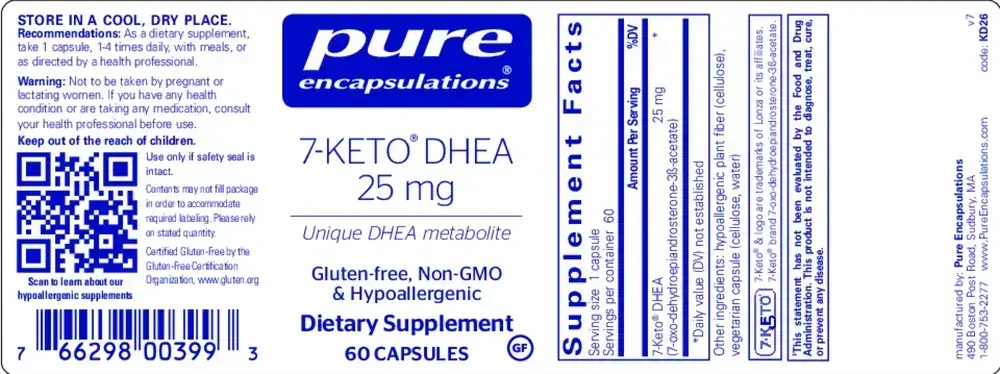 Product image for 7-Keto DHEA 25mg.