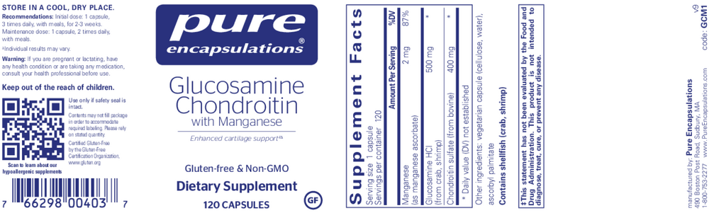 Product image for Glucosamine Chondroitin W/ Manganese.