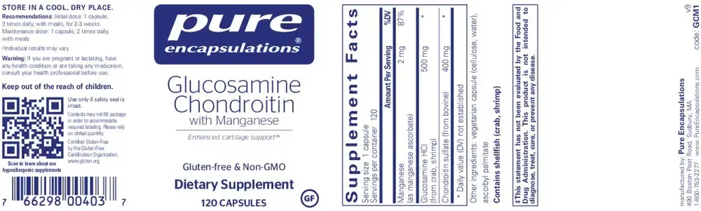 Product image for Glucosamine Chondroitin W/ Manganese.