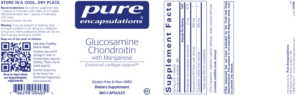 Product image for Glucosamine Chondroitin W/ Manganese.