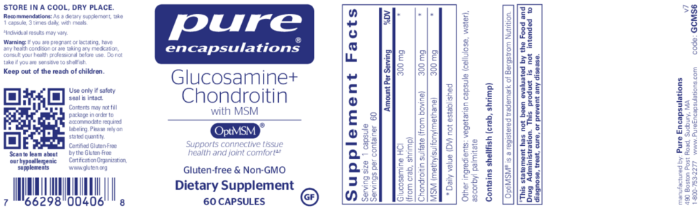 Product image for Glucosamine Chondroitin W/ MSM.