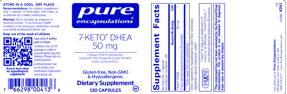 Product image for 7-Keto DHEA 50mg.