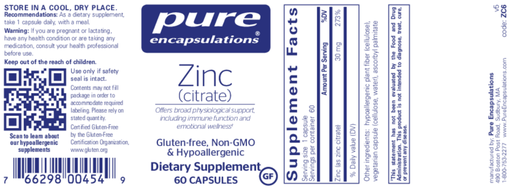 Product image for Zinc (Citrate).