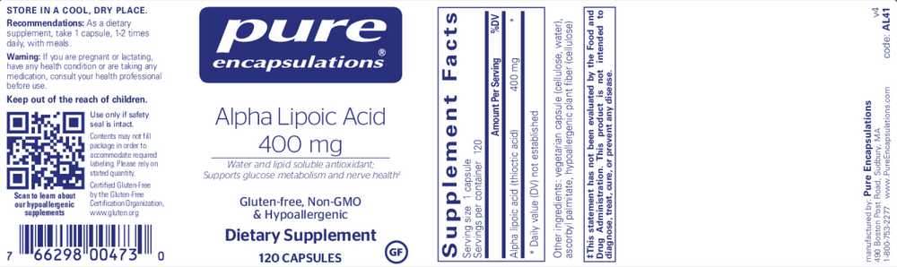 Product image for Alpha Lipoic Acid 400mg.