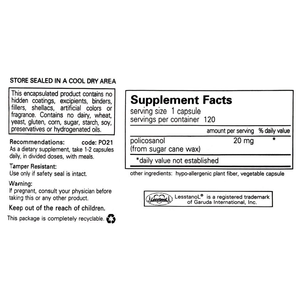 Product image for Policosanol 20mg.