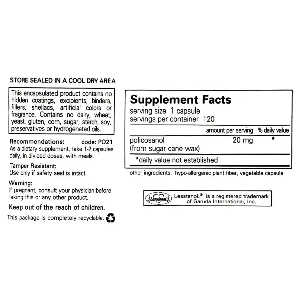 Product image for Policosanol 20mg.