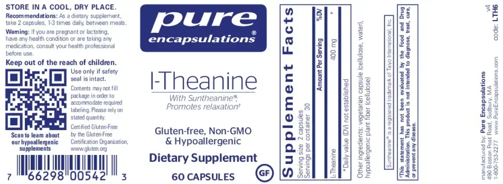 Product image for L-Theanine, 400 mg.