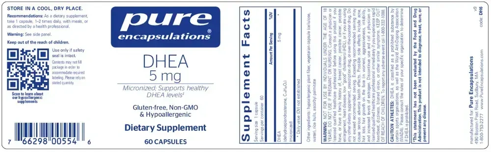 Product image for DHEA 5mg.