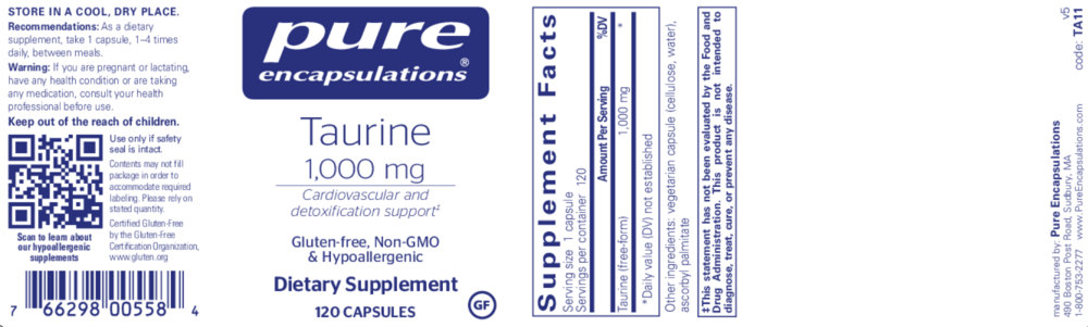 Product image for Taurine 1000mg.