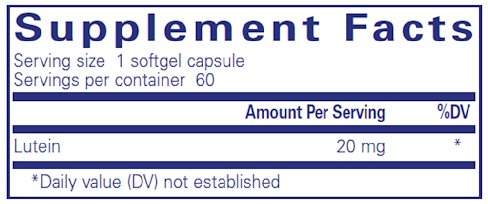 Product image for Lutein 20mg.
