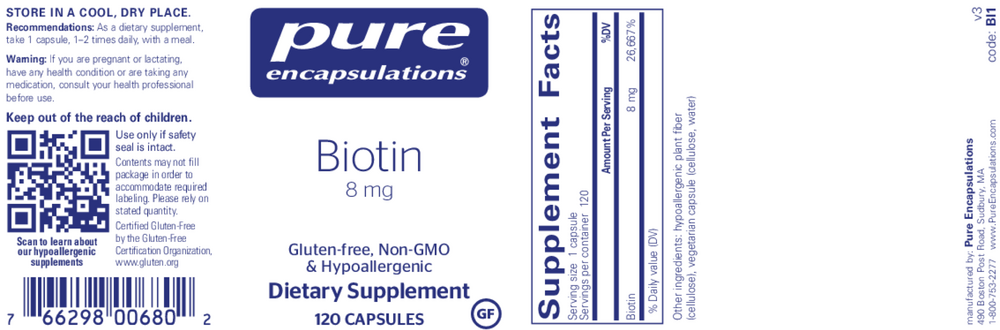 Product image for Biotin 8mg.