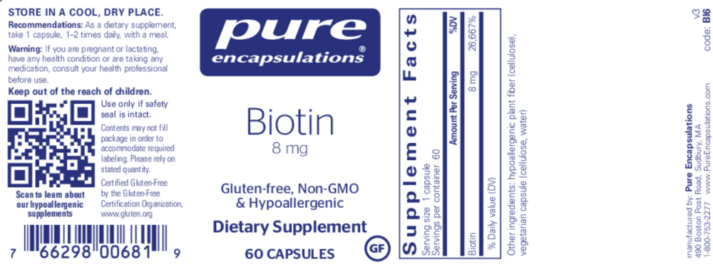 Product image for Biotin 8mg.
