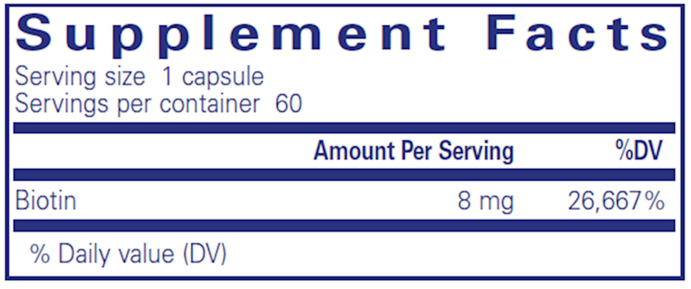Product image for Biotin 8mg.