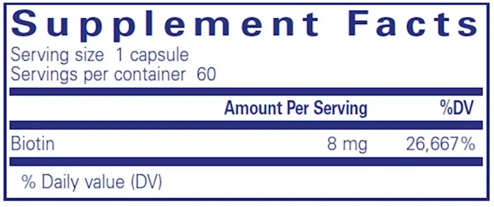 Product image for Biotin 8mg.
