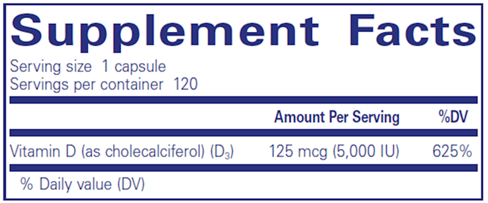 Product image for Vitamin D3  125mcg (5,000IU).
