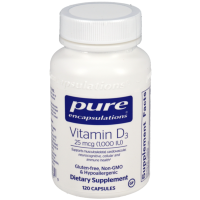Vitamin D3  25mcg (1,000IU) 120 capsules