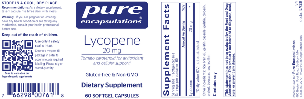 Product image for Lycopene 20mg.