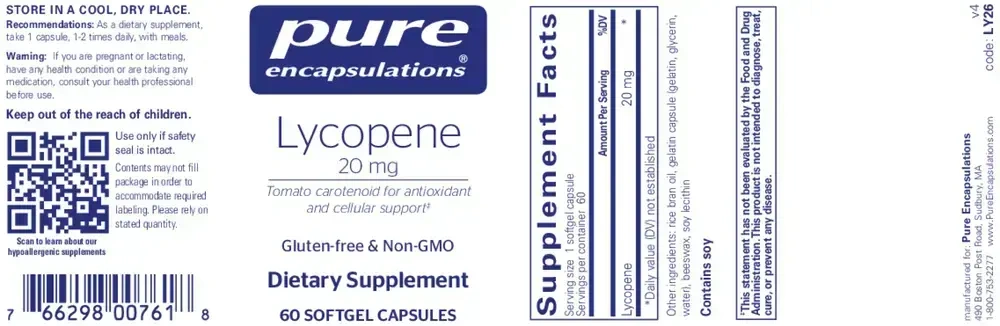 Product image for Lycopene 20mg.