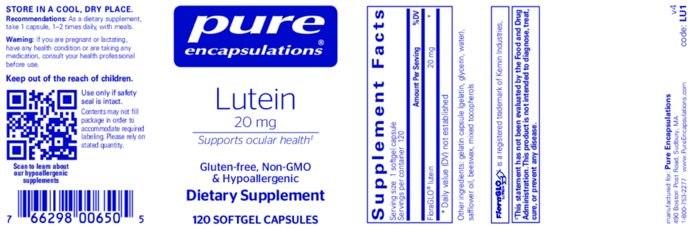 Product image for Lutein 20mg.