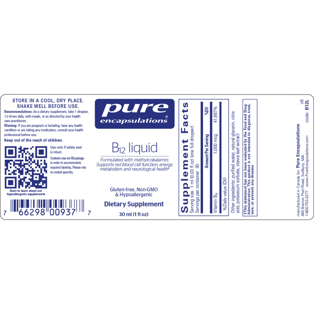 Product image for B12 Liquid.