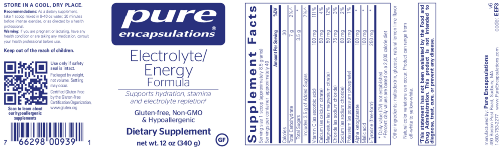 Product image for Electrolyte/Energy Formula.