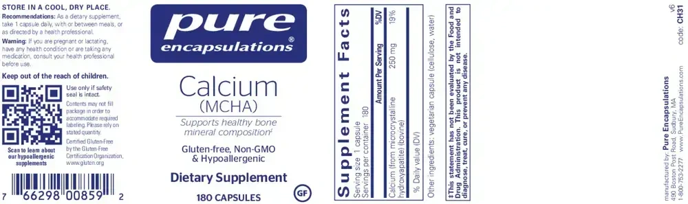 Product image for Calcium (MCHA).