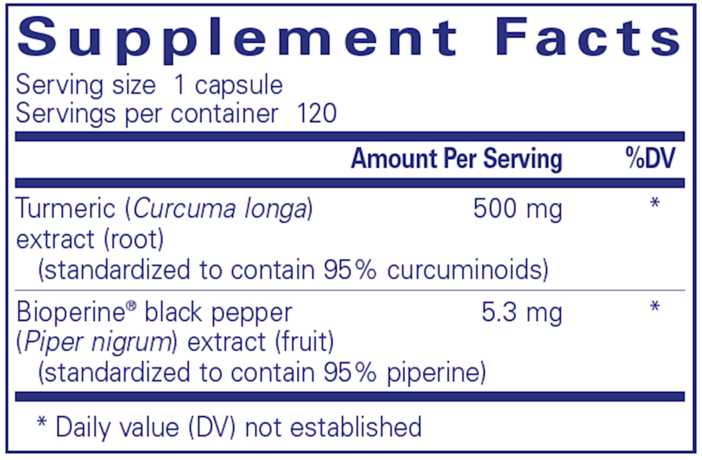 Product image for Curcumin 500 w/Bioperine.