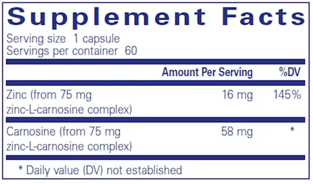 Product image for Peptic-Care Zinc-L-Carnosine*.