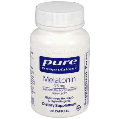 Product image for Melatonin 0.5mg (180 capsules).