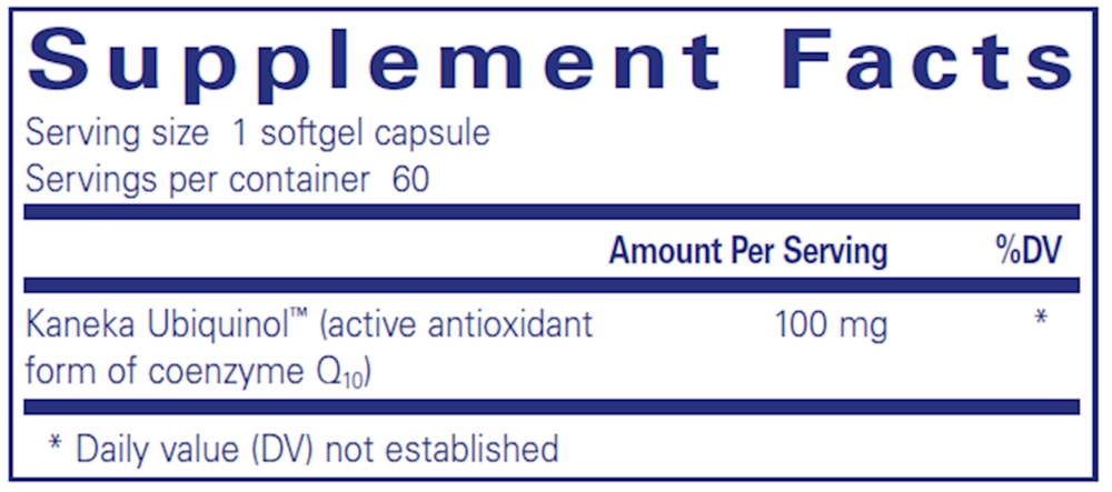 Product image for Ubiquinol-QH 100mg.