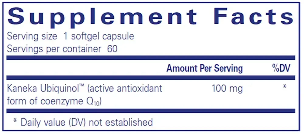 Product image for Ubiquinol-QH 100mg.