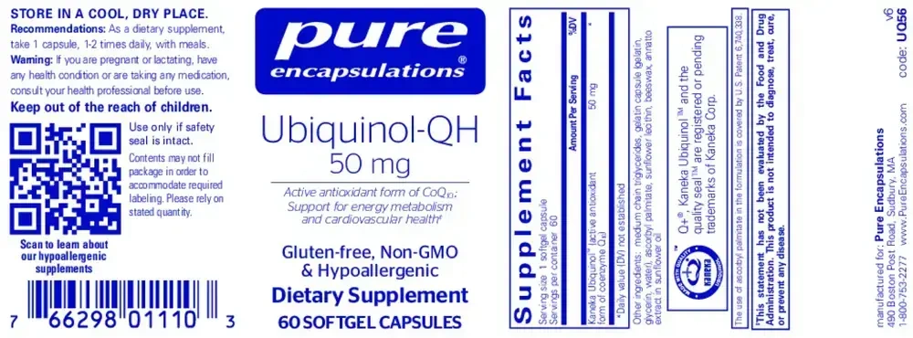 Product image for Ubiquinol-QH 50mg.