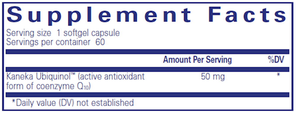 Product image for Ubiquinol-QH 50mg.