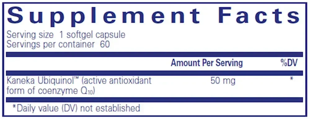 Product image for Ubiquinol-QH 50mg.