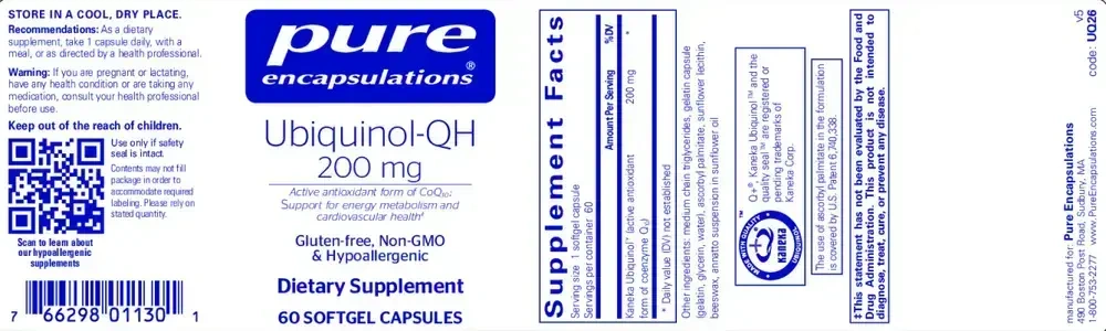 Product image for Ubiquinol-QH 200mg.