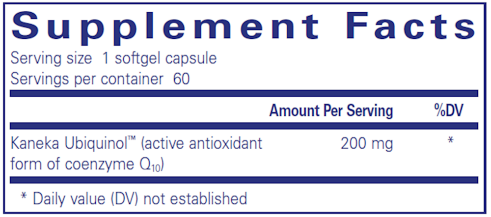 Product image for Ubiquinol-QH 200mg.