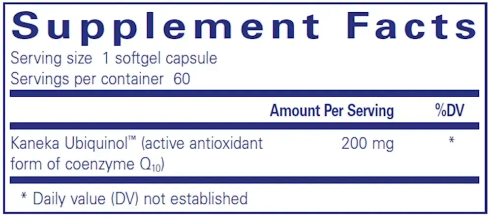 Product image for Ubiquinol-QH 200mg.