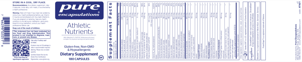 Product image for Athletic Nutrients.