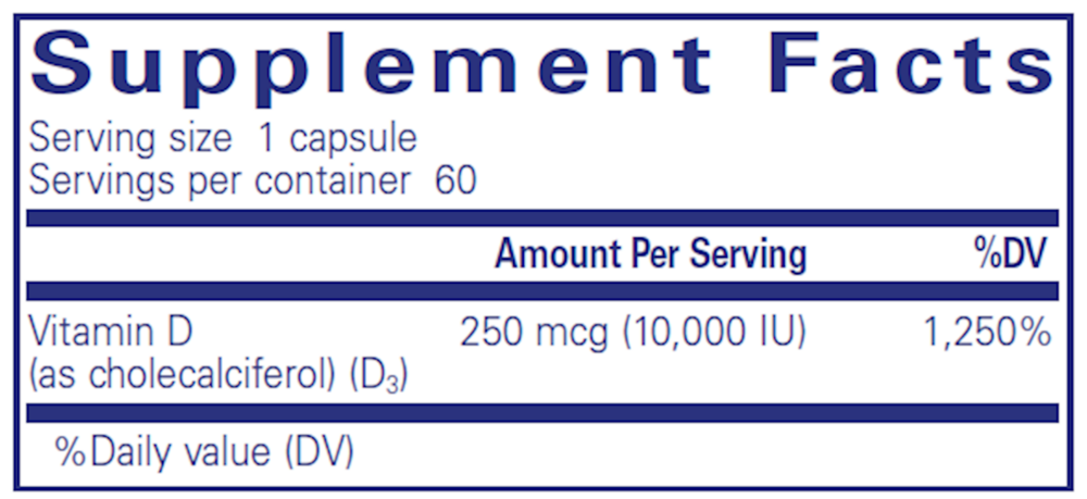 Product image for Vitamin D3  250mcg (10,000IU).